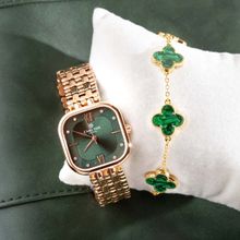 Carlton London Women Victoria Green Dial Analog Watch & Bracelet - CLPLG053 (M)