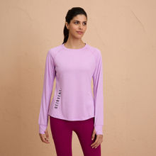 Nykd By Nykaa Flattering Hip Covering Long Sleeved Active Dry Fit Top-NYK311-Purple