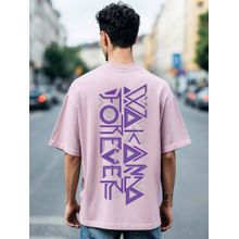 Bewakoof Official Marvel Men's Purple Wakanda Forever Graphic Printed Oversized T-shirt