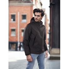 CELIO Men Black Solid Regular Polyester Jacket