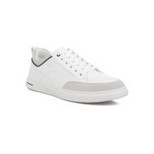 London Rag White Micro Suede Panel Casual Sneakers