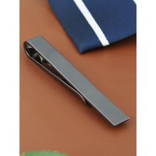 PELUCHE Slim Tie Bar - Charcoal Grey Tie Pin for Men