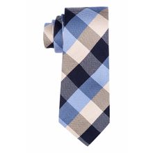 The Tie Hub Plaid Blue Black and White Necktie