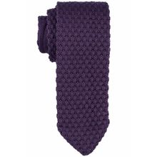 The Tie Hub Solid Purple Slim Handmade Knitted Necktie