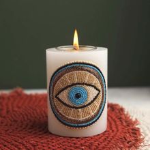 Casa Luna Decor Evil Eye Beaded Candle Holder