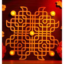 Island Rangoli Kolam Rangoli - 12 Inches (Set Of 4) Regional Rangoli