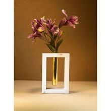 The Pitara Project Marble Flower Stem Vase