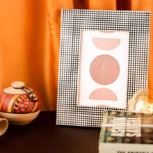 The Pitara Project Photo Frame Black - White Resin Checks