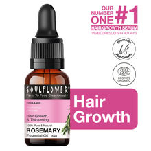 Soulflower Organic Rosemary Hair Growth Essential Oil, Hair Serum for Healthy Strong Thick Hair
