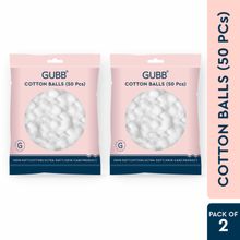 GUBB USA White Cotton Balls For Makeup Removal Pack Of 2