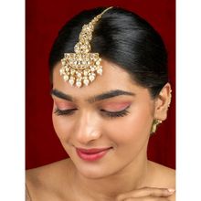 Teejh Mihika Pearl and Polki Gold Maangtika