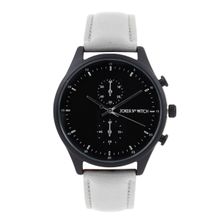 Joker & Witch Beetle Black Dial Light Grey Pu Strap Watch
