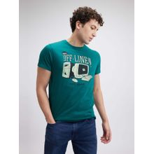 Pepe Jeans Men Green Graphic Print Short Sleeve T-Shirt