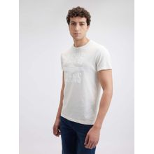 Pepe Jeans Men Off White Printed Short Sleeve T-Shirt