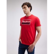 Pepe Jeans Men Red Printed Short Sleeve T-Shirt