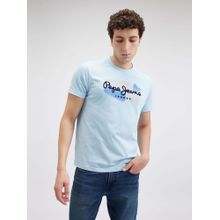 Pepe Jeans Men Blue Printed Short Sleeve T-Shirt