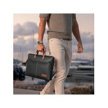 Giordano Unisex 15 Inch PU Leather Laptop Bag - Black