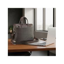 Kenneth Cole Unisex 15.6 Inch PU Laptop Bag with Adjustable Shoulder Strap - Brown