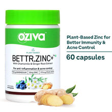 OZiva Bettr.Zinc+, Plant-Based Zinc capsule with Magnesium & Ginger, for Immunity & Acne Control