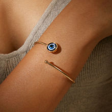 Pipa Bella by Nykaa Fashion Blue Evil Eye Gold Plated Open Bracelet