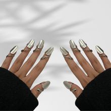 ISHKAARA Set Of 10 Metal Nail Adjustable Silver Rings