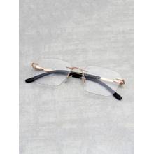 TED SMITH Unisex Gold Rimless Square Frame (54)