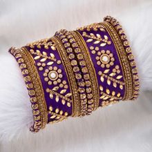 Peora Silk Thread Matching Floral Bangle Set Bridal Chuda Chura Jewellery - Pf51b19p