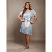 CrossKulture Women Cartoon Printed Blue Night Dress