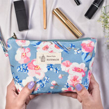 Visual Echoes Floral Bliss Make Up,Travel Pouch - Cool Blue(F)