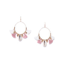 Blueberry Gold Plated Shell And Tassel Detailing Drop Earring