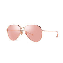 PARIM UV Protected Women Aviator Sunglasses Frame Rose Gold Lens Non-polarised Light Pink