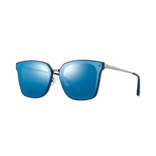 PARIM UV Protected Unisex Flat Lens Sunglasses Frame Black Lens Non-Polarised Blue