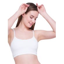 Candyskin Non Padded Non-Wired Solid Cotton Teenager Bra - White