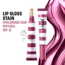 Lakme 9to5 Hya Beach Edit Lip Gloss Stain, Hydrating, Lasting Tint, SPF 15 - Berry Binge