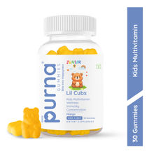 Purna Gummies Kids Multivitamin Gummies For Growth Immunity And Concentration Health Orange, Mango, Blueberry