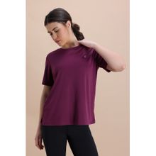 Zivame Dark Purple Zelocity Quick Dry Relaxed T-Shirt