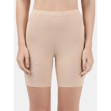 Jockey 1529 Womens High Coverage Cotton Mid Waist Shorties With Concealed Waistband Beige