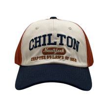The Tie Hub Navy Blue & Rust Orange Mens Chilton Snapback Baseball Cap