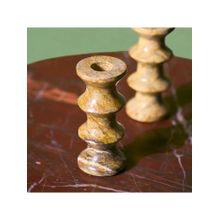 Muun Home Brown Astra Marble Pillar Candle Holder