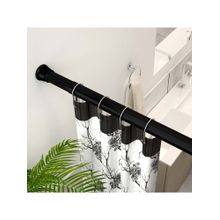 Story@Home Black Metal Shower Curtain Rod