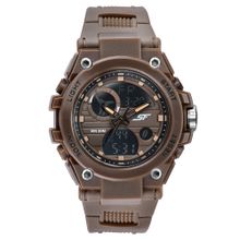 Sonata Sf Ignite with Analog digital Brown Dial Brown Polyether Strap Watch (77203PP02W) (M)