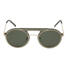 Enrico Gold Polycarbonate Round Stargazer Unisex Sunglasses