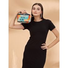 Anekaant Peppy Navy & Multi Abstract Printed Polycotton Small Travel Accessory Bag