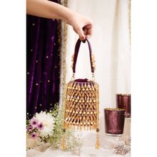 House of Vian Women Embellished Rose Gold Potli