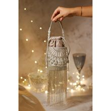 House of Vian Women Embellished Silver Potli