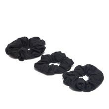 Toniq Black Set Of 3 Scrunchie Rubberband Ponytail Holders For Women