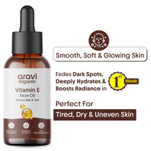 Aravi Organic Vitamin E Oil - Best for Face & Body to Repair Damaged, Dry Skin