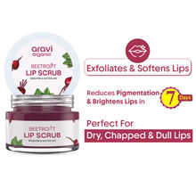 Aravi Organic Beetroot Exfoliating Lip Scrub - Shea & Cocoa Butter For Repair Chapped & Pigmented Lips