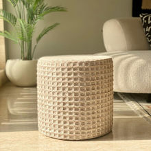 Mason Home Wilson Waffle Pouffe - Beige