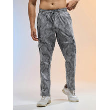 Technosport Men Grey Printed Straight Fit Sports Cargo with Ts Lytra Trackpant